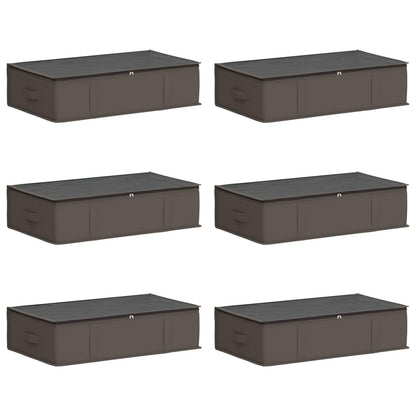 Storage Box with Transparent Top Window 6 pcs Grey
