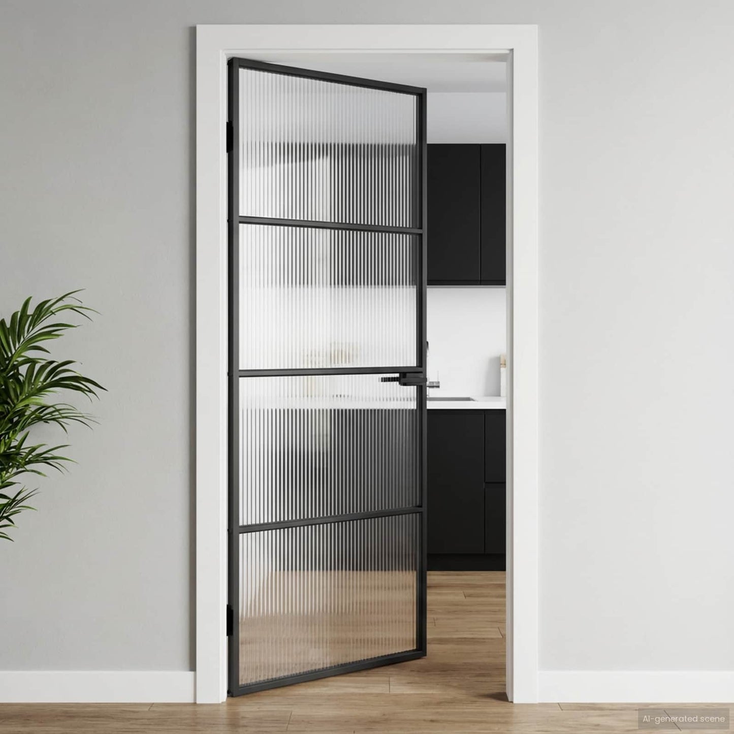 Home Door 76 x 201.5 x 3.5 cm Aluminium and Tempered Glass