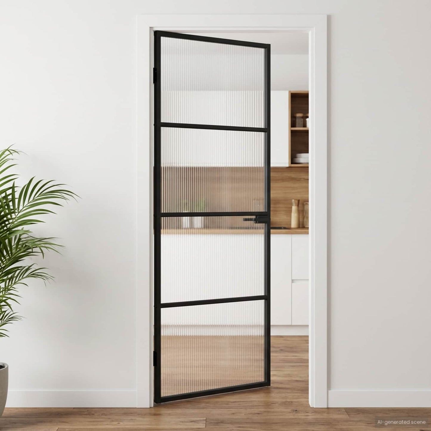 Home Door 76 x 201.5 x 3.5 cm Aluminium and Tempered Glass