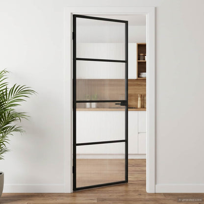 Home Door 76 x 201.5 x 3.5 cm Aluminium and Tempered Glass