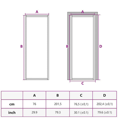 Home Door 76 x 201.5 x 3.5 cm Aluminium and Tempered Glass