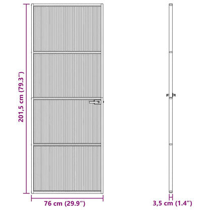Home Door 76 x 201.5 x 3.5 cm Aluminium and Tempered Glass