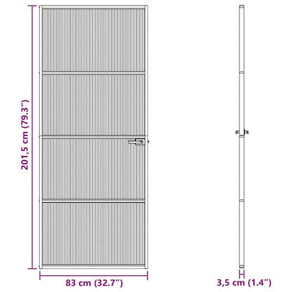 Home Door 83 x 201.5 x 3.5 cm Aluminium and Tempered Glass