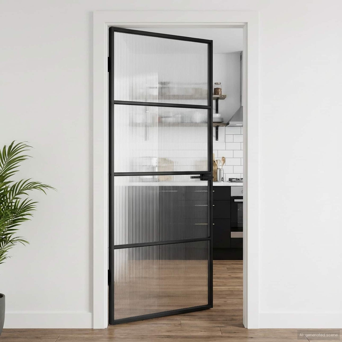 Home Door 93 x 201.5 x 3.5 cm Aluminium and Tempered Glass