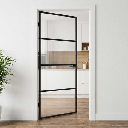 Home Door 93 x 201.5 x 3.5 cm Aluminium and Tempered Glass