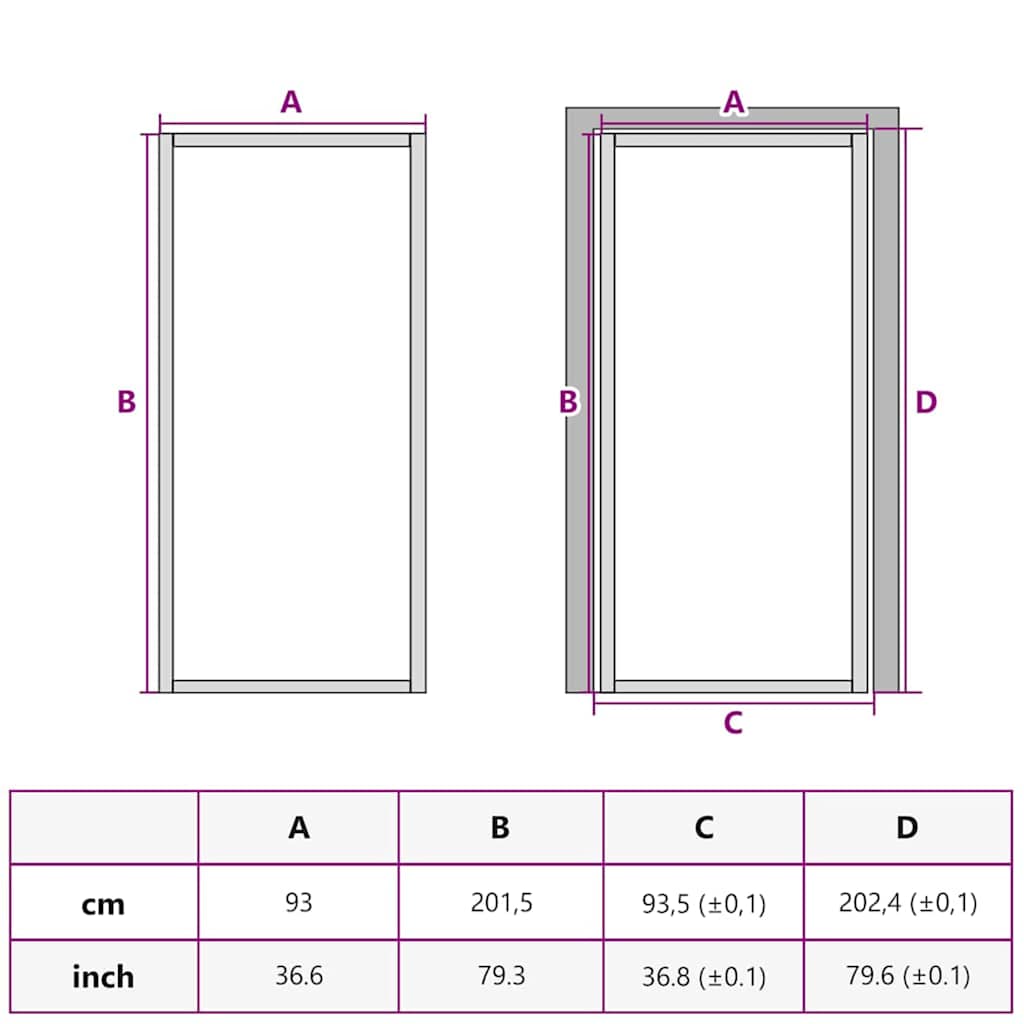 Home Door 93 x 201.5 x 3.5 cm Aluminium and Tempered Glass