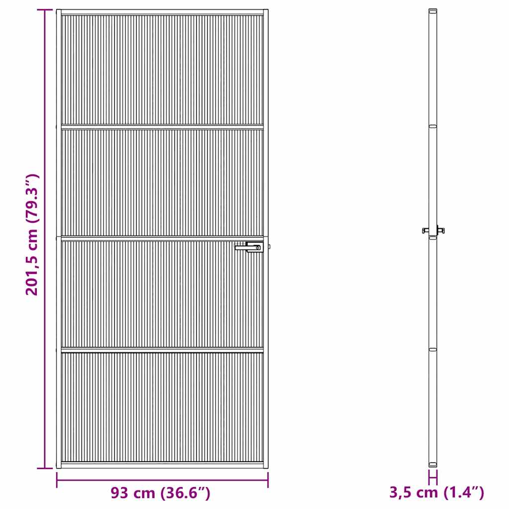 Home Door 93 x 201.5 x 3.5 cm Aluminium and Tempered Glass