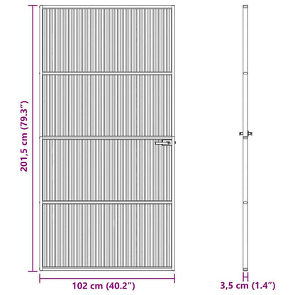 Home Door 102 x 201.5 x 3.5 cm Aluminium and Tempered Glass