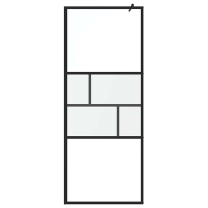 Walk-in Shower Wall Black 80 x 195 x 0.5 cm Glass and Aluminium