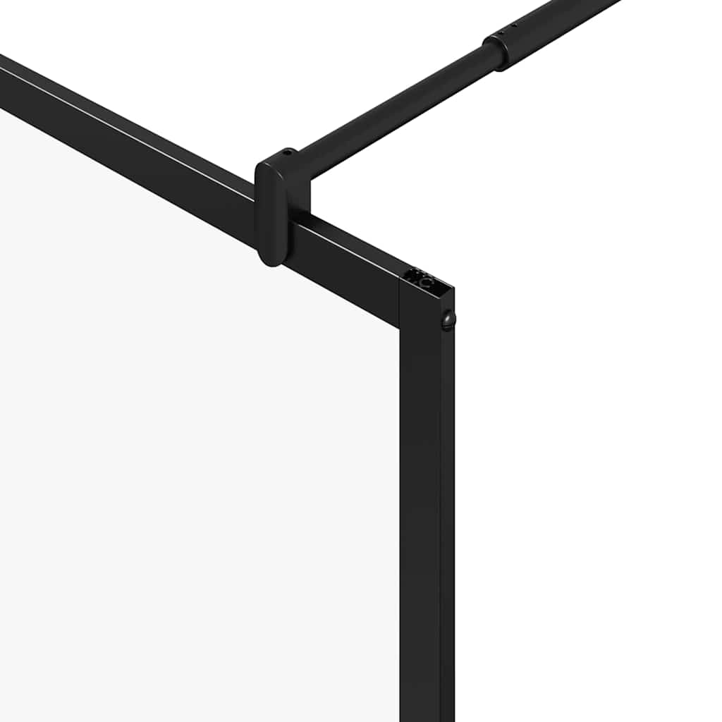 Walk-in Shower Wall Black 90 x 195 x 0.5 cm Glass and Aluminium