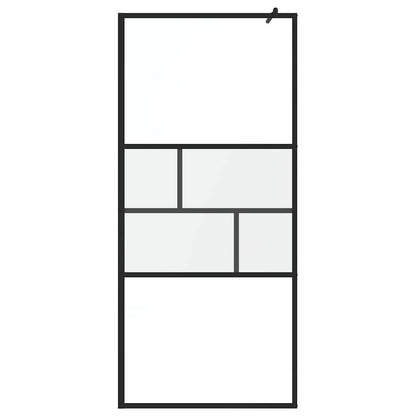 Walk-in Shower Wall Black 90 x 195 x 0.5 cm Glass and Aluminium