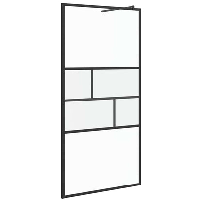 Walk-in Shower Wall Black 100 x 195 x 0.5 cm