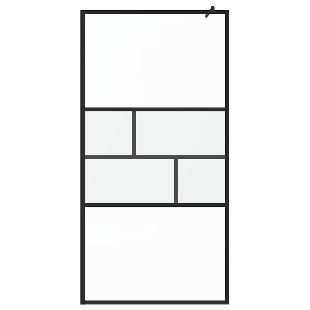 Walk-in Shower Wall Black 100 x 195 x 0.5 cm