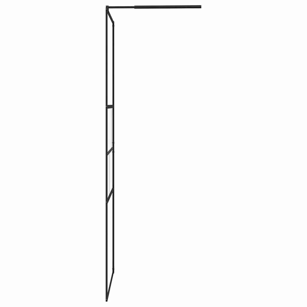 Walk-in Shower Wall Black 100 x 195 x 0.5 cm