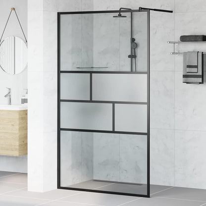 Walk-in Shower Wall Black 115 x 195 x 0.5 cm