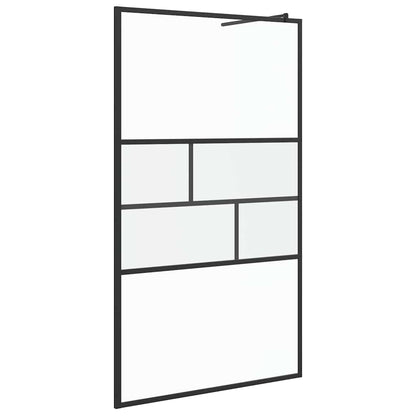 Walk-in Shower Wall Black 115 x 195 x 0.5 cm