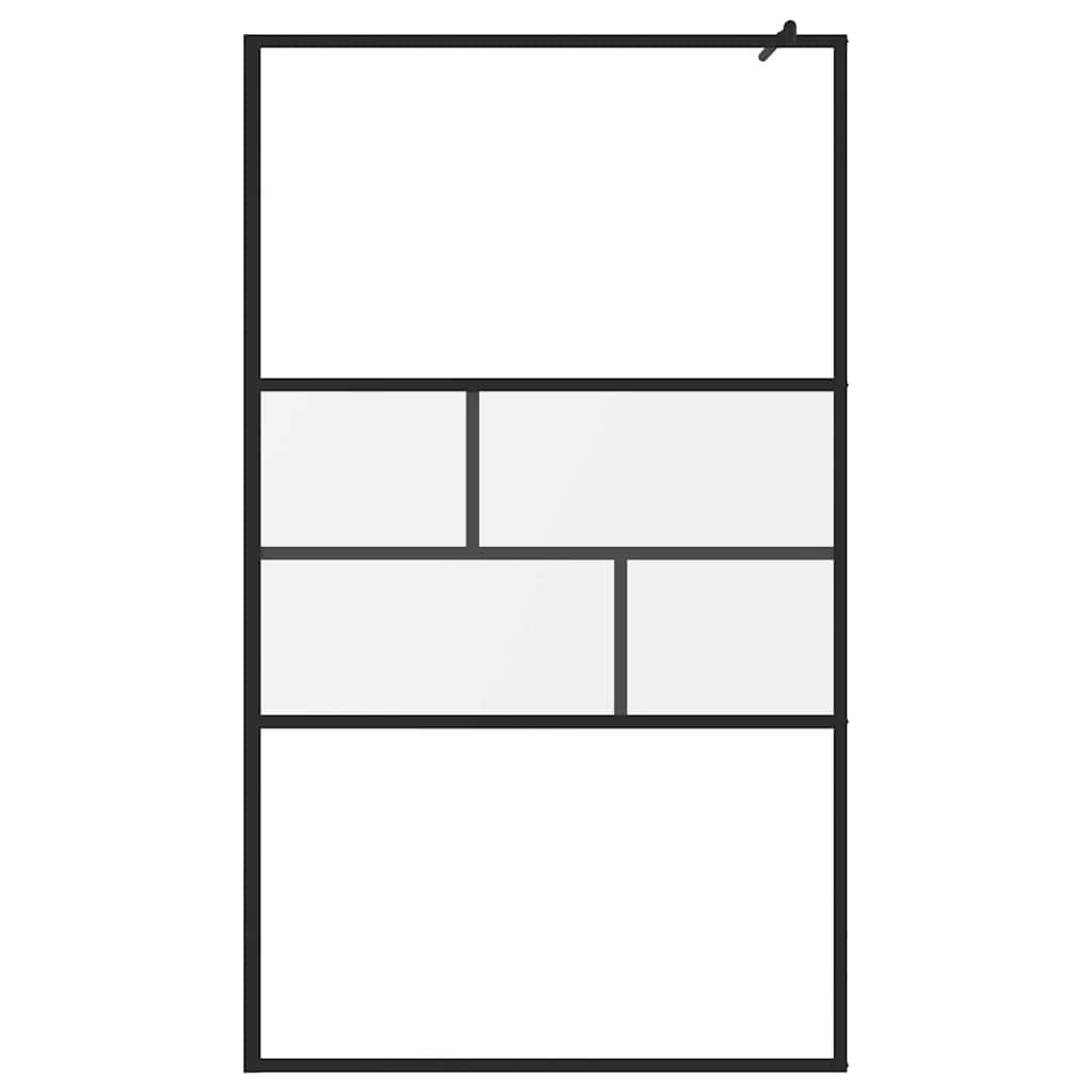 Walk-in Shower Wall Black 115 x 195 x 0.5 cm