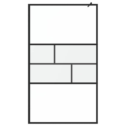 Walk-in Shower Wall Black 115 x 195 x 0.5 cm