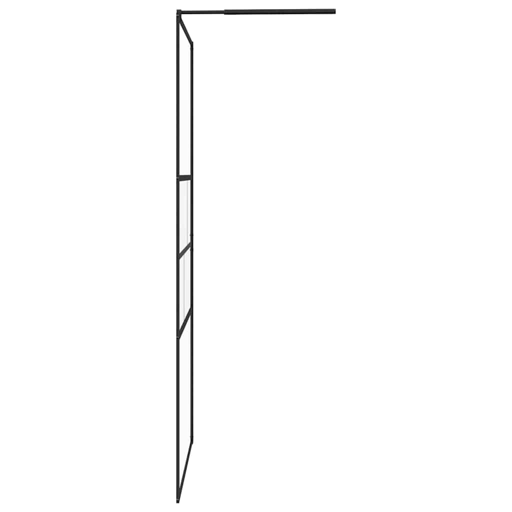 Walk-in Shower Wall Black 115 x 195 x 0.5 cm