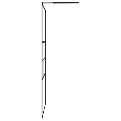 Walk-in Shower Wall Black 115 x 195 x 0.5 cm