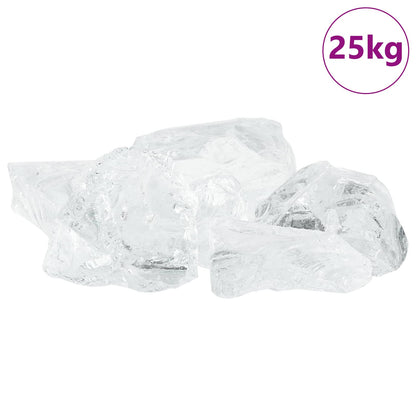 Garden Stones White 12 cm Glass