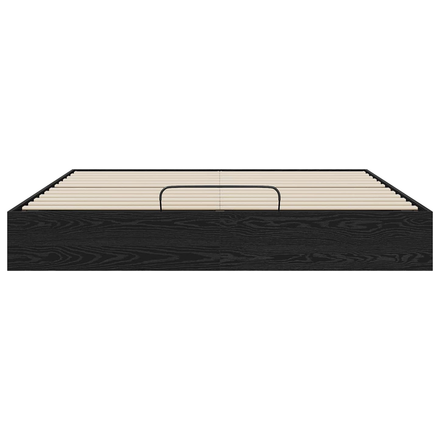 Ottoman Bed Frame Black Oak 203 x 180 x 25 cm Engineered Wood