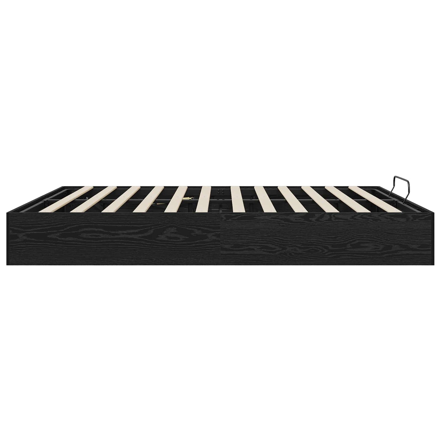 Ottoman Bed Frame Black Oak 203 x 180 x 25 cm Engineered Wood