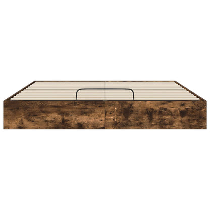 Ottoman Bed Frame Smoked Oak 203 x 180 x 25 cm Engineered Wood