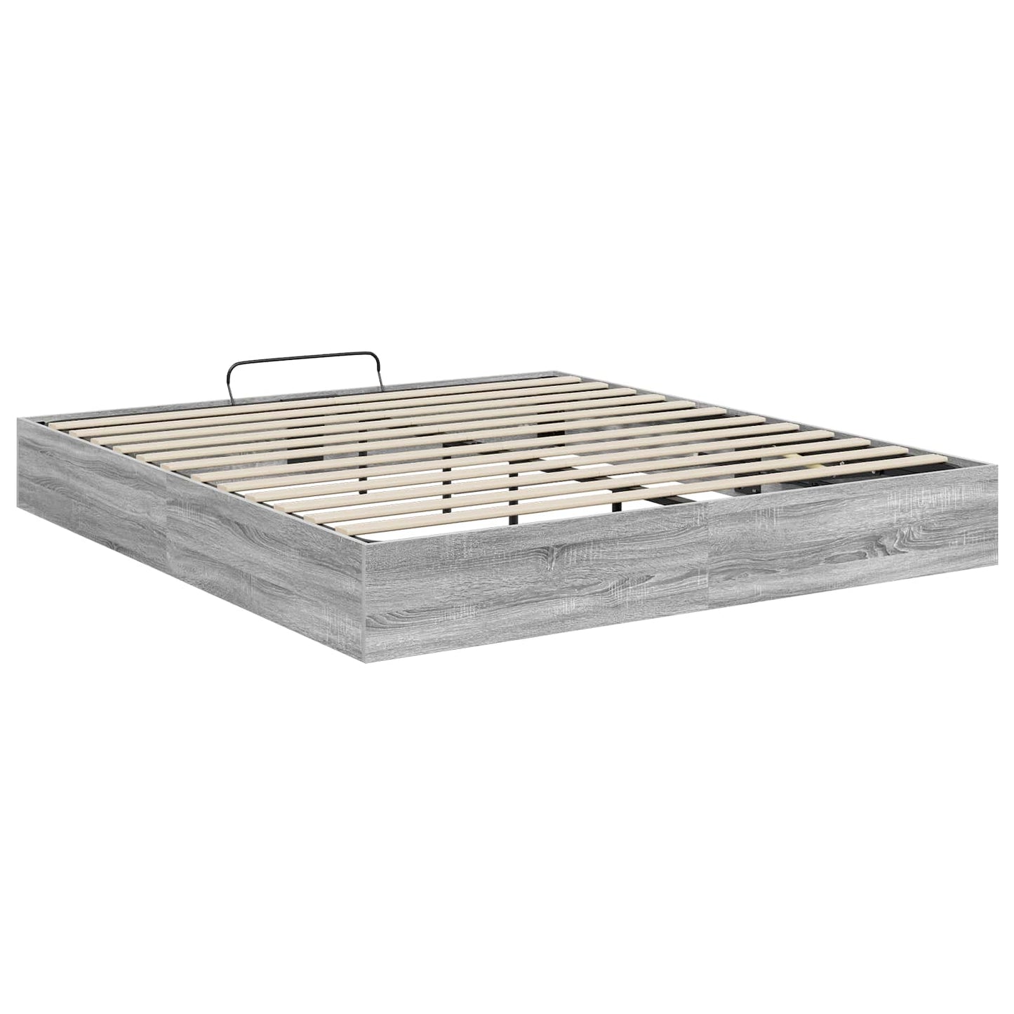 Ottoman Bed Frame Grey Sonoma 203 x 180 x 25 cm Engineered Wood