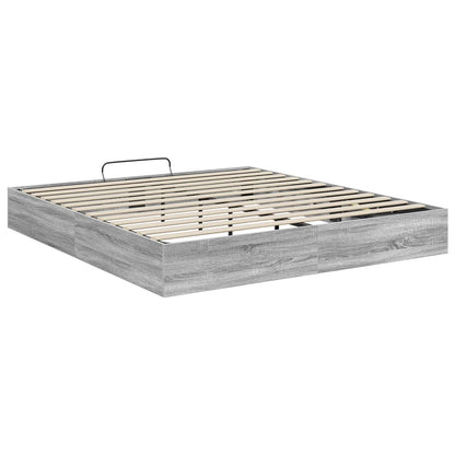 Ottoman Bed Frame Grey Sonoma 203 x 180 x 25 cm Engineered Wood