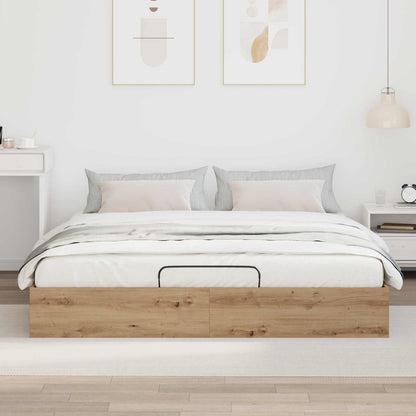 Ottoman Bed Frame with Storage Artisian Oak 203 x 180 x 25 cm