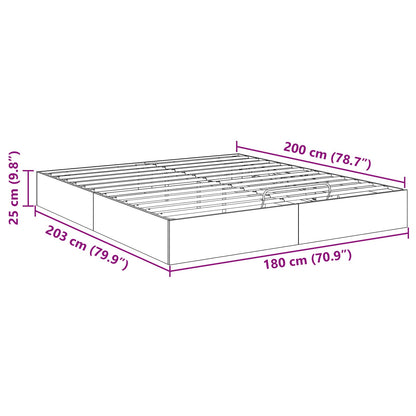 Ottoman Bed Frame with Storage Artisian Oak 203 x 180 x 25 cm