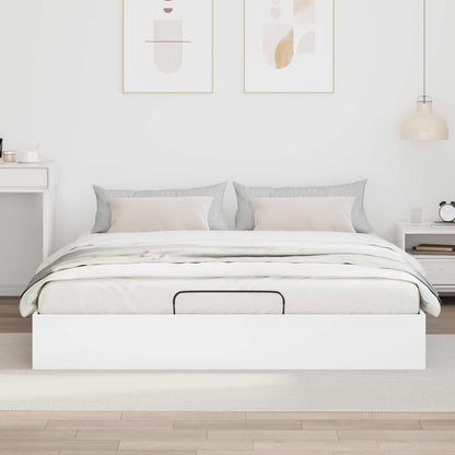 Ottoman Bed Frame White 203 x 160 x 25 cm Engineered Wood