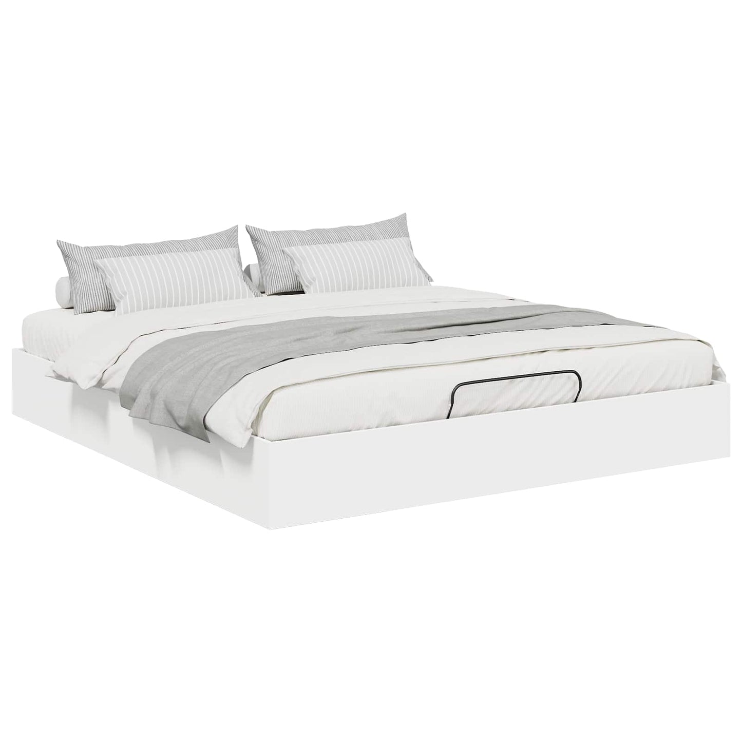 Ottoman Bed Frame White 203 x 160 x 25 cm Engineered Wood