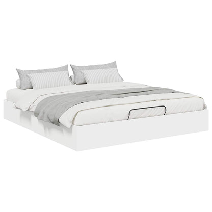 Ottoman Bed Frame White 203 x 160 x 25 cm Engineered Wood