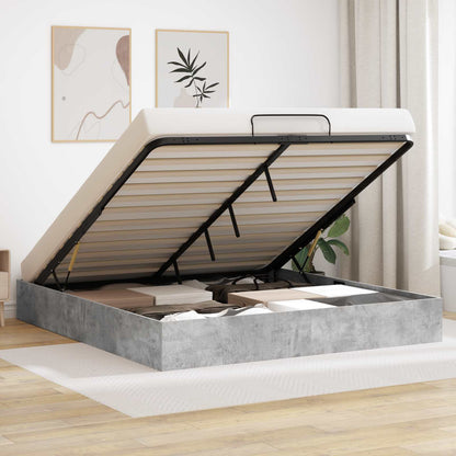 Ottoman Bed Frame Concrete Grey 160 x 200 cm Engineered Wood