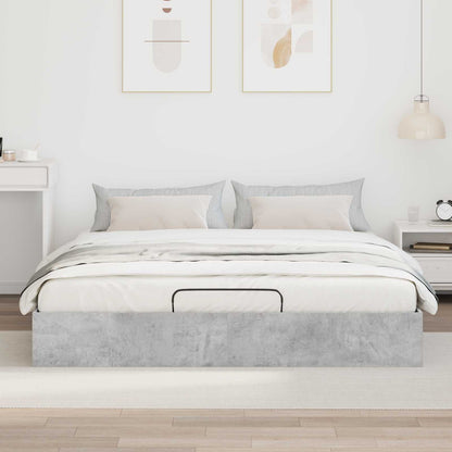 Ottoman Bed Frame Concrete Grey 160 x 200 cm Engineered Wood
