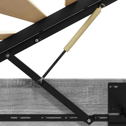 Ottoman Bed Frame Grey Sonoma 203 x 160 x 25 cm Engineered Wood