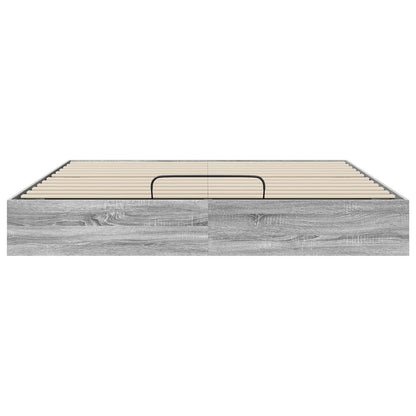 Ottoman Bed Frame Grey Sonoma 203 x 160 x 25 cm Engineered Wood