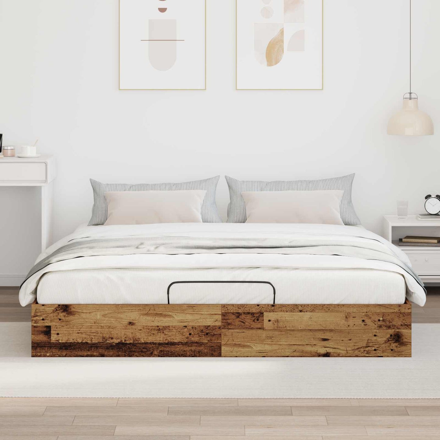 Ottoman Bed Frame Old Wood 160 x 200 cm Engineered Wood