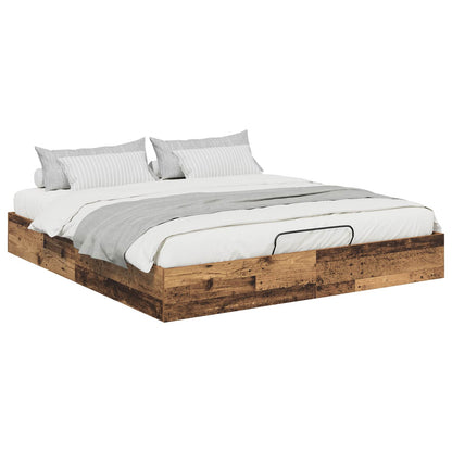 Ottoman Bed Frame Old Wood 160 x 200 cm Engineered Wood