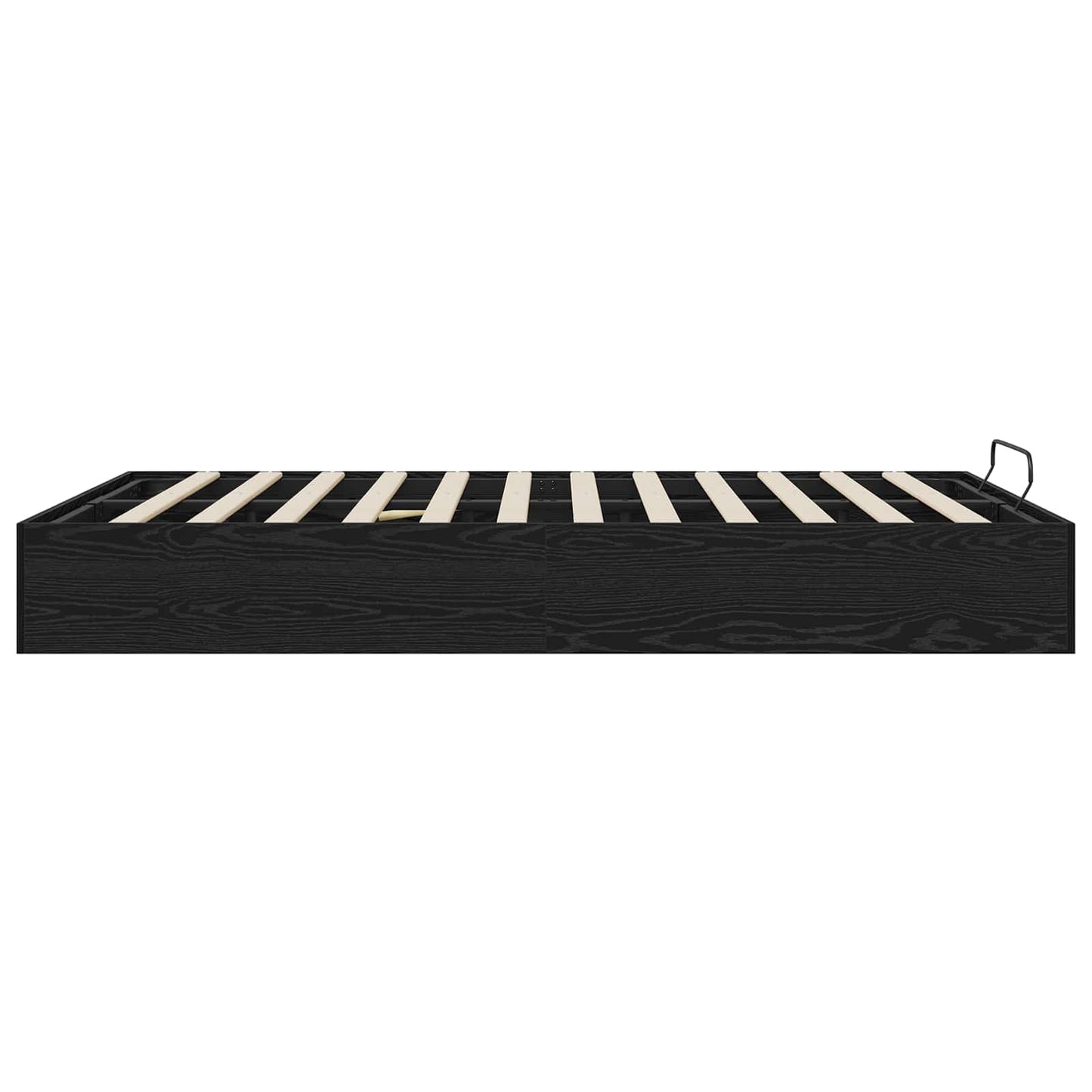 Ottoman Bed Frame Black Oak 203 x 140 x 25 cm Engineered Wood