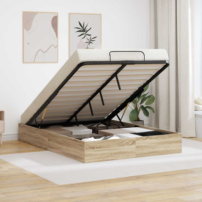 Ottoman Bed Frame Sonoma Oak 140 x 200 cm Engineered Wood