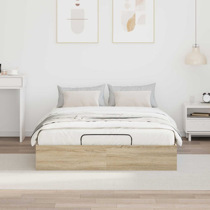 Ottoman Bed Frame Sonoma Oak 140 x 200 cm Engineered Wood