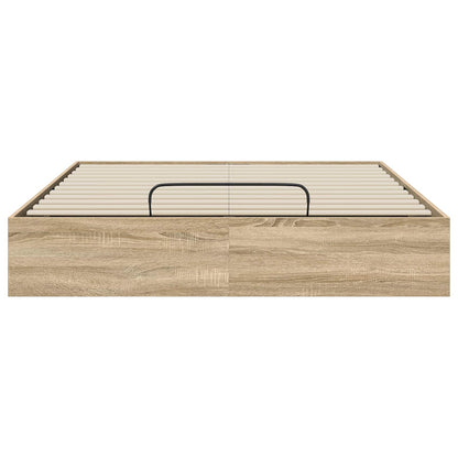 Ottoman Bed Frame Sonoma Oak 140 x 200 cm Engineered Wood