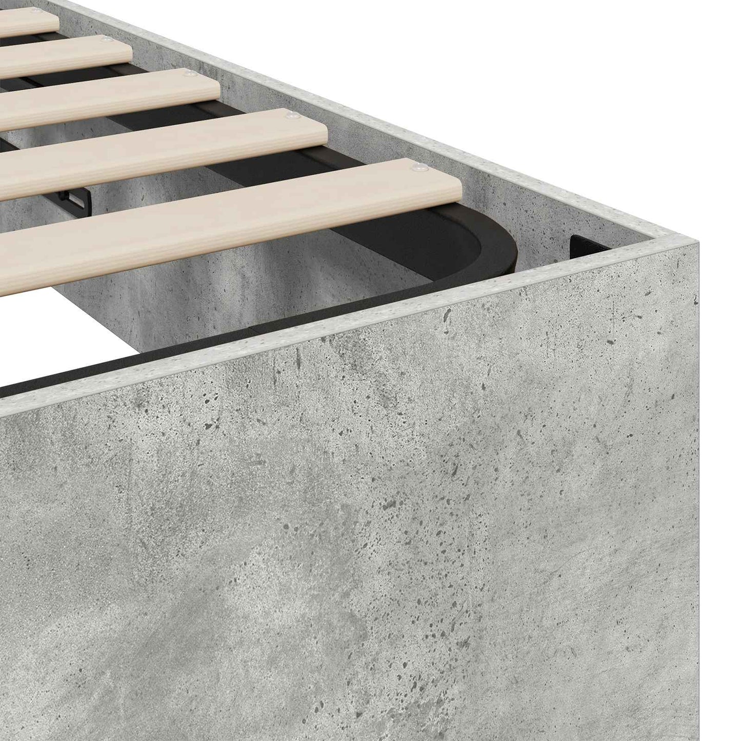 Ottoman Bed Frame Concrete Grey 140 x 200 cm Engineered Wood