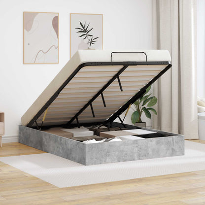 Ottoman Bed Frame Concrete Grey 140 x 200 cm Engineered Wood