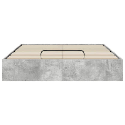 Ottoman Bed Frame Concrete Grey 140 x 200 cm Engineered Wood