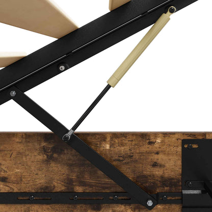 Ottoman Bed Frame Smoked Oak 203 x 140 x 25 cm Engineered Wood