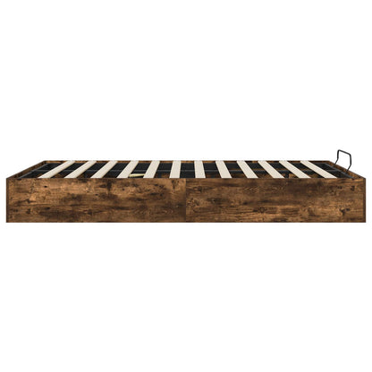 Ottoman Bed Frame Smoked Oak 203 x 140 x 25 cm Engineered Wood